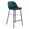 Tabouret de bar Kick JEFF - Velour - Vert foncé