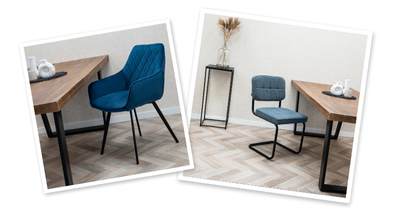 Chaises à manger bleues