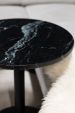 Table D'appoint Kick Marble Rond Haut - Noir