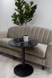Table D'appoint Kick Marble Rond Haut - Noir