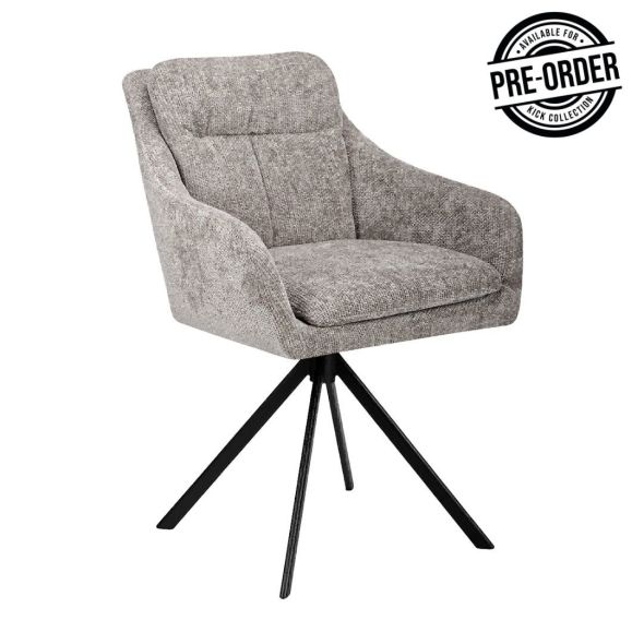 Chaise tournante Kick Milan - Gris