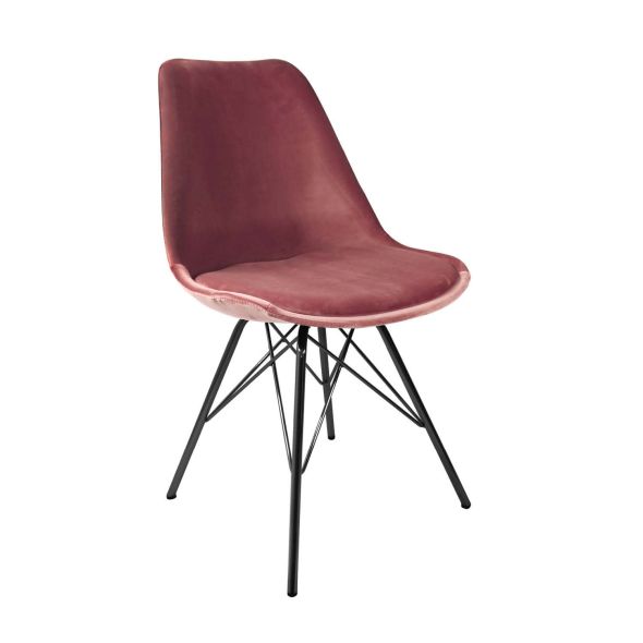 Chaise scandinave Kick Velvet - Rose - Rose