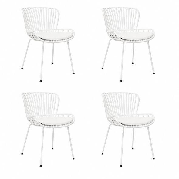 Set de 4 Chaise d’extérieur Kick Lot - Blanc
