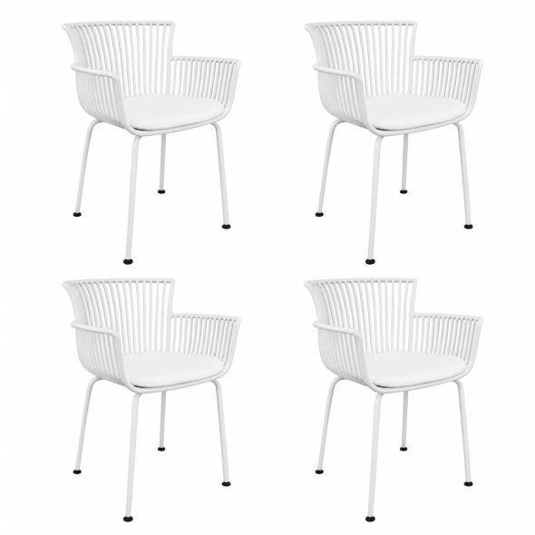 Set de 4 Chaise d’extérieur Kick Otis - Blanc