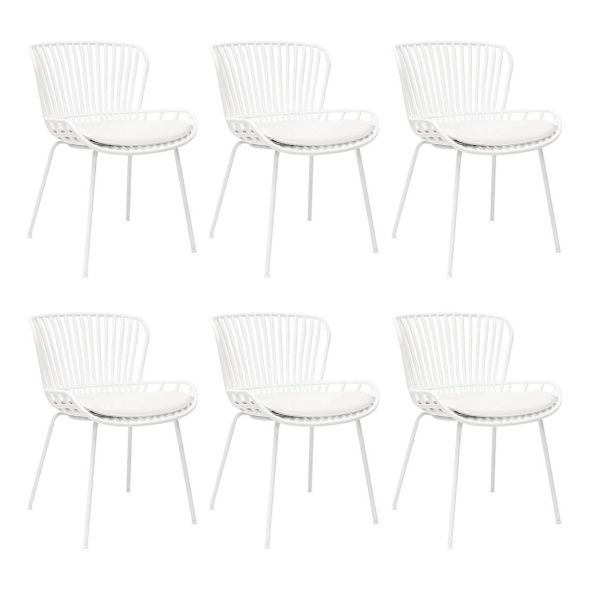 Set de 6 Chaise d’extérieur Kick Lot - Blanc