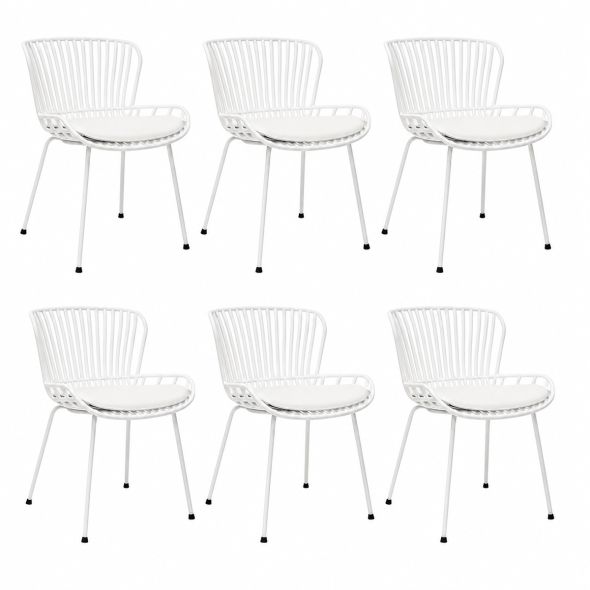 Set de 6 Chaise d’extérieur Kick Lot - Blanc