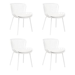 Set de 4 Chaise d’extérieur Kick Lot - Blanc