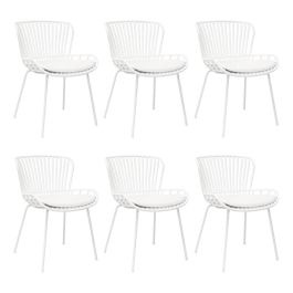 Set de 6 Chaise d’extérieur Kick Lot - Blanc