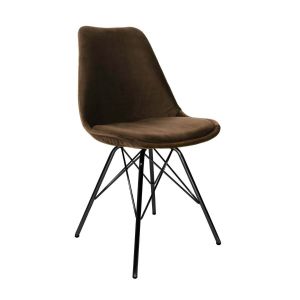 Chaise scandinave Kick Velvet - Café