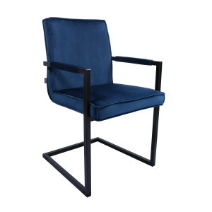 Fauteuil Kick JIM - Velour - Bleu foncé