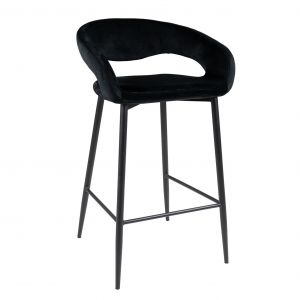 Tabouret de bar Kick Lenn - Velvet - Noir