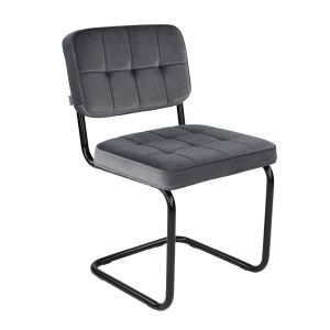 Chaise tubulaire Kick Ivy - Anthracite - Gris foncé