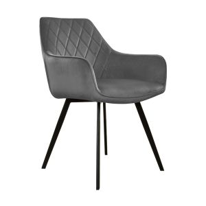 Chaise pour salle à manger Kick Velvet Karl - Gris foncé