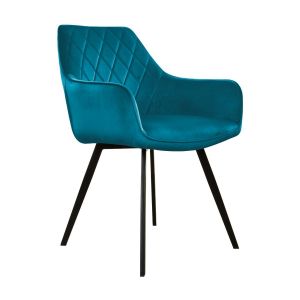 Chaise pour salle à manger Kick Velvet Karl - Bleu