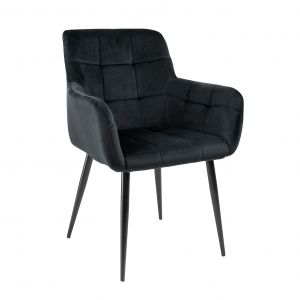 Chaise de salle à manger Kick Rev Velvet - Noir