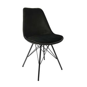 Chaise scandinave Kick Velvet - Noir - Noir