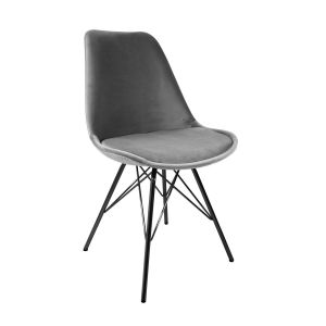 Chaise scandinave Kick Velvet - Gris - Gris