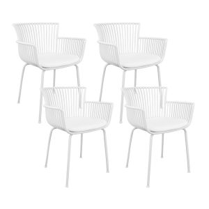 Set de 4 Chaise d’extérieur Kick Otis - Blanc