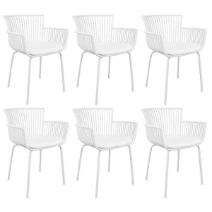 Set de 6 Chaise d’extérieur Kick Otis - Blanc