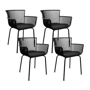 Set de 4 Chaise d’extérieur Kick Otis - Noir