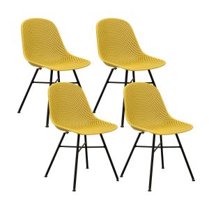 Ensemble de 4 Chaise d’extérieur Kick Sol - Jaune