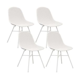 Ensemble de 4 Chaise d’extérieur Kick Sol - Blanc