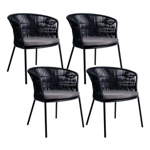 Set de 4 Chaise de jardin Kick Kyra - Anthracite