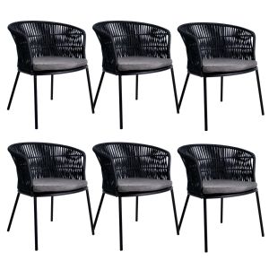 Set de 6 Chaise de jardin Kick Kyra - Anthracite