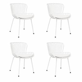 Set de 4 Chaise d’extérieur Kick Lot - Blanc