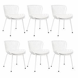 Set de 6 Chaise d’extérieur Kick Lot - Blanc