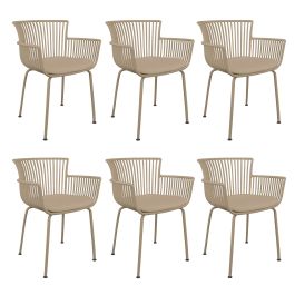 Set de 6 Chaise d’extérieur Kick Otis - Beige