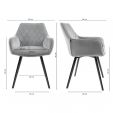 Chaise pour salle à manger Kick Velvet Karl - Gris