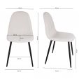 Ensemble de 2 Chaise de salle à manger Kick Noor - Beige