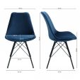 Chaise scandinave Kick Velvet - Bleu Foncé - Bleu foncé