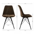 Chaise scandinave Kick Velvet - Café