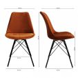Chaise scandinave Kick Velvet - Orange - Orange