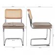 Chaise tubulaire Kick Kai - Taupe