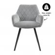 Chaise pour salle à manger Kick Velvet Karl - Gris