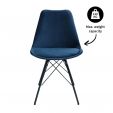 Chaise scandinave Kick Velvet - Bleu Foncé - Bleu foncé