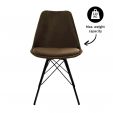 Chaise scandinave Kick Velvet - Café