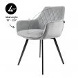 Chaise pour salle à manger Kick Velvet Karl - Gris