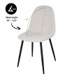 Ensemble de 2 Chaise de salle à manger Kick Noor - Beige