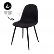 Ensemble de 2 Chaise de salle à manger Kick Noor - Noir