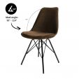 Chaise scandinave Kick Velvet - Café