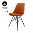 Chaise scandinave Kick Velvet - Orange - Orange