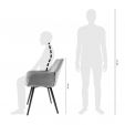 Chaise pour salle à manger Kick Velvet Karl - Gris