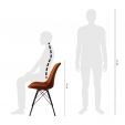 Chaise scandinave Kick Velvet - Orange - Orange