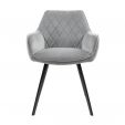 Chaise pour salle à manger Kick Velvet Karl - Gris