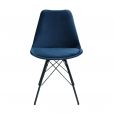 Chaise scandinave Kick Velvet - Bleu Foncé - Bleu foncé