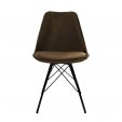 Chaise scandinave Kick Velvet - Café